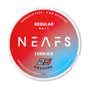 Neafs Lush Ice 8mg Nicotine Pouches — 8mg nicotine per pouch, slim format, 25 pouches