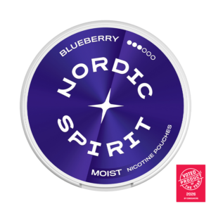 Nordic Spirit Blueberry Strong 9mg — 9mg nicotine per pouch, slim format, 20 pouches