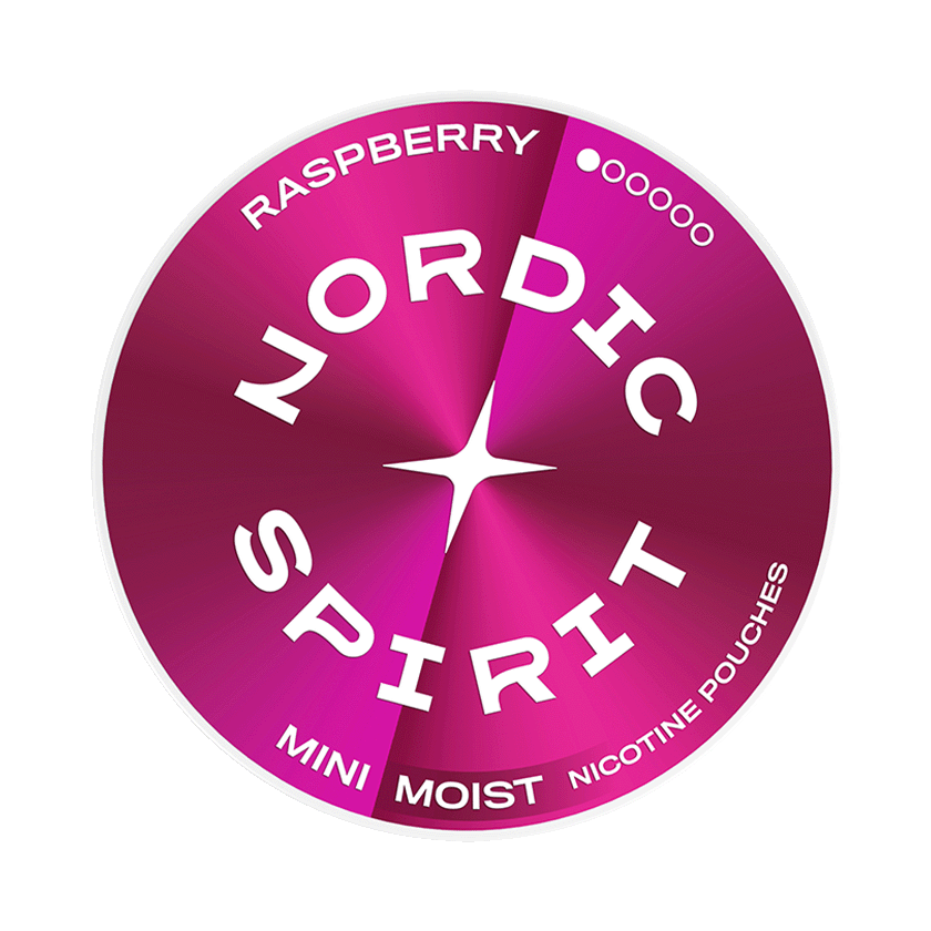 Nordic Spirit Raspberry Mellow Mini 4mg — 4mg nicotine per pouch, mini format, 14 pouches