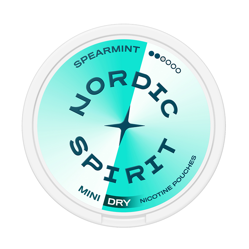 Nordic Spirit Spearmint Dry Regular Mini 3mg — 3mg nicotine per pouch, regular format, 20 pouches