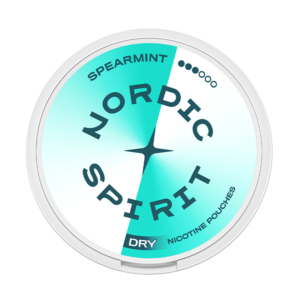 Nordic Spirit Spearmint Dry Strong 9mg — 9mg nicotine per pouch, slim format, 20 pouches