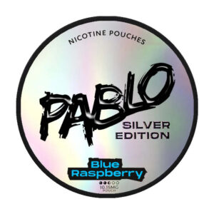 Pablo Blue Raspberry 10mg Nicotine Pouches — 10mg nicotine per pouch, slim format, 20 pouches