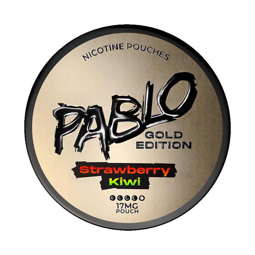 PABLO Gold Edition Strawberry Kiwi 17mg — 17mg nicotine per pouch, slim format, 20 pouches