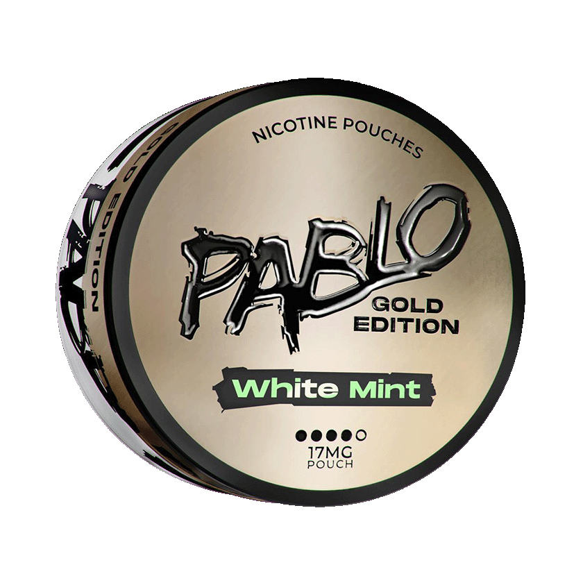 PABLO Gold Edition White Mint 17mg — 17mg nicotine per pouch, slim format, 20 pouches