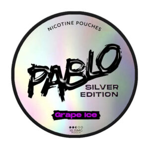 Pablo Grape Ice 10mg Nicotine Pouches — 10mg nicotine per pouch, slim format, 20 pouches