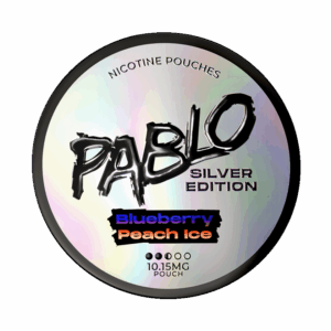 PABLO Silver Edition Blueberry Peach Ice 10.15mg — 10.15mg nicotine per pouch, slim format, 20 pouches