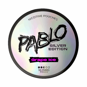PABLO Silver Edition Grape Ice 10.15mg — 10.15mg nicotine per pouch, slim format, 20 pouches