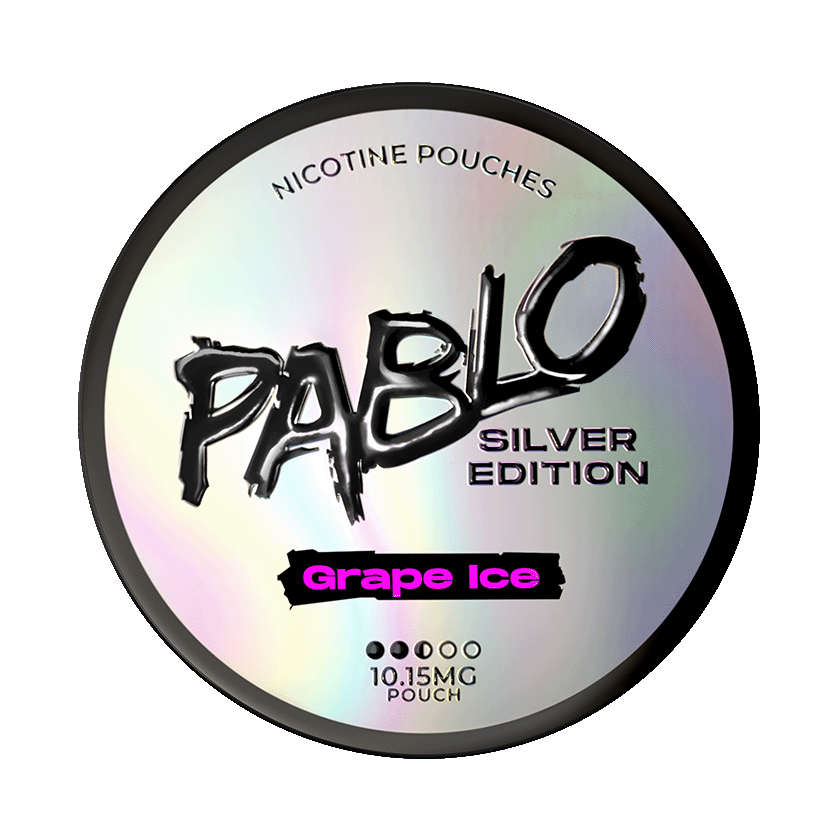 PABLO Silver Edition Grape Ice 10.15mg — 10.15mg nicotine per pouch, slim format, 20 pouches