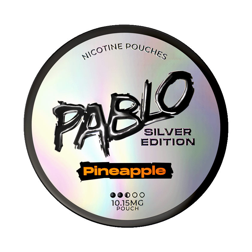 PABLO Silver Edition Pineapple 10.15mg — 10.15mg nicotine per pouch, slim format, 20 pouches