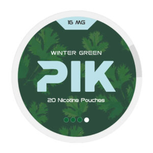 PIK Winter Green 16mg Nicotine Pouches — 16mg nicotine per pouch, slim format, 20 pouches