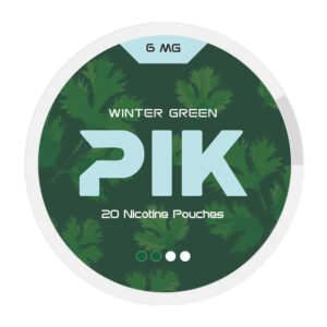 PIK Winter Green 6mg Nicotine Pouches — 6mg nicotine per pouch, slim format, 20 pouches