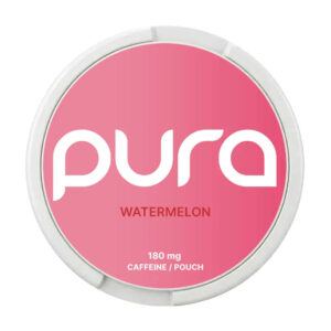 Pura Watermelon 180mg Nicotine Pouches — 180mg nicotine per pouch, slim format, 20 pouches
