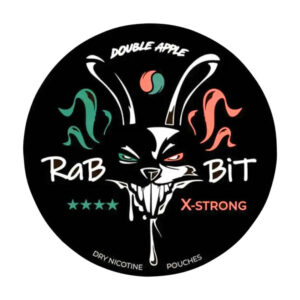 Rabbit Double Apple 50mg Nicotine Pouches — 50mg nicotine per pouch, slim format, 20 pouches