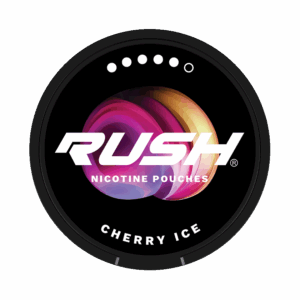 RUSH Cherry Ice 17mg — 17mg nicotine per pouch, slim format, 20 pouches