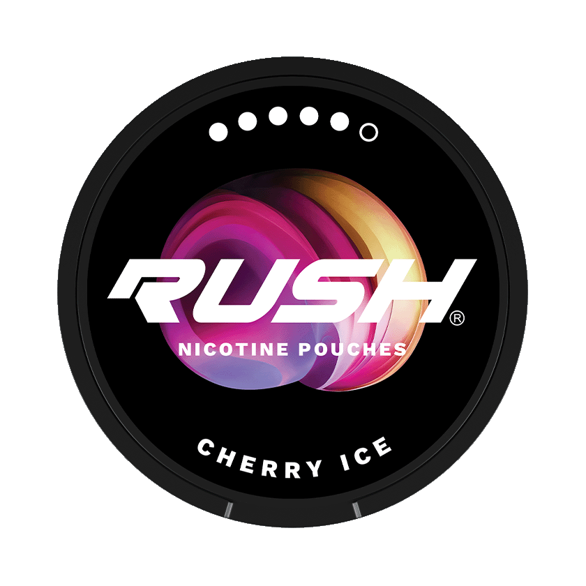 RUSH Cherry Ice 17mg — 17mg nicotine per pouch, slim format, 20 pouches