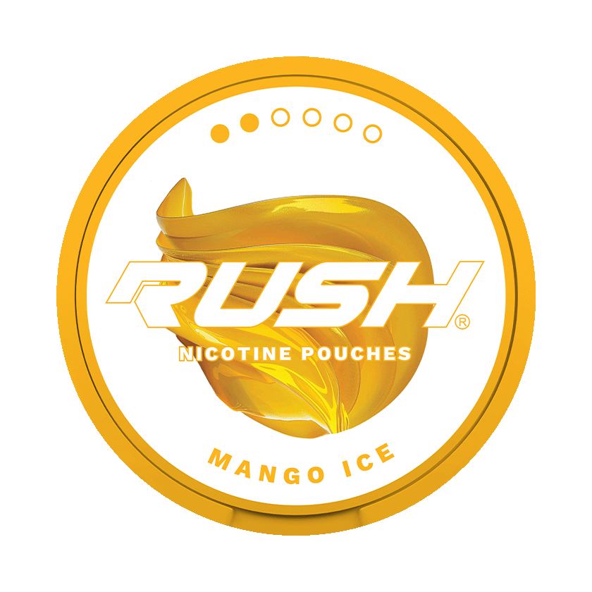 RUSH Mango Ice 6mg — 6mg nicotine per pouch, slim format, 20 pouches