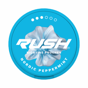 RUSH Nordic Peppermint 11.2mg — 11.2mg nicotine per pouch, slim format, 20 pouches