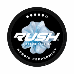 RUSH Nordic Peppermint 17mg — 17mg nicotine per pouch, slim format, 20 pouches