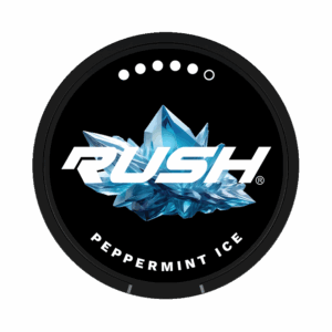 RUSH Peppermint Ice 17mg — 17mg nicotine per pouch, slim format, 20 pouches