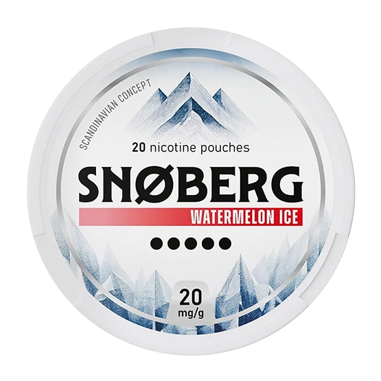 SNØBERG - Watermelon Ice 5 — 10mg nicotine per pouch, slim format, 20 pouches