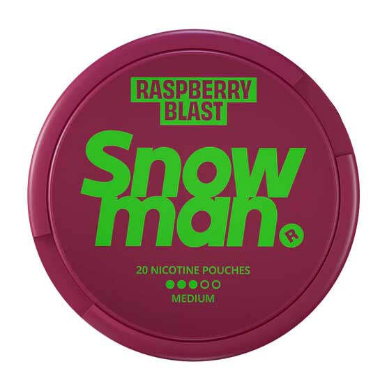 SNOWMAN - Raspberry Blast 3 — 9mg nicotine per pouch, slim format, 20 pouches