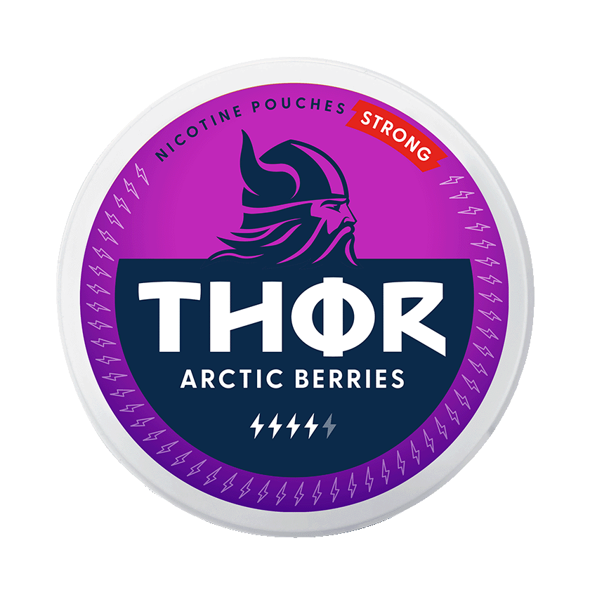 Thor Arctic Berries Strong 9.5mg — 9.5mg nicotine per pouch, slim format, 20 pouches