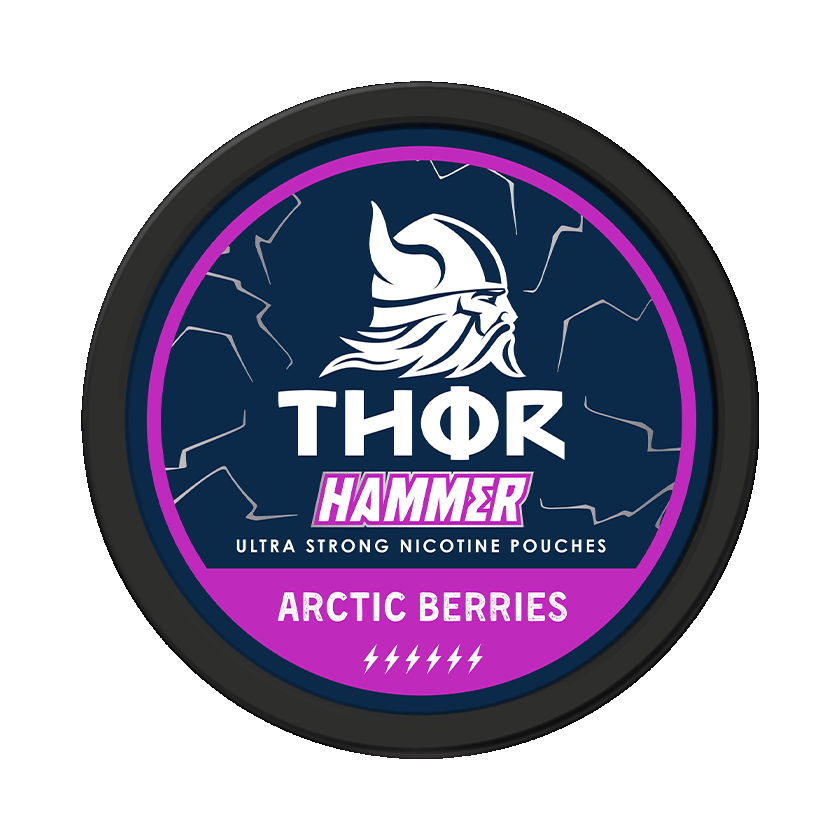 Thor Hammer Arctic Berries Ultra Strong 16mg — 16mg nicotine per pouch, slim format, 20 pouches