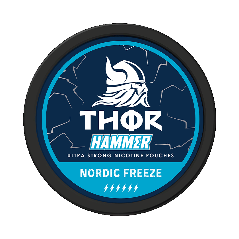 Thor Hammer Nordic Freeze Ultra Strong 16mg — 16mg nicotine per pouch, slim format, 20 pouches