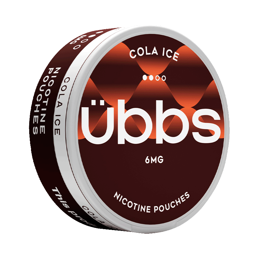 Übbs Cola Ice Regular 6mg — 6mg nicotine per pouch, regular format, 20 pouches