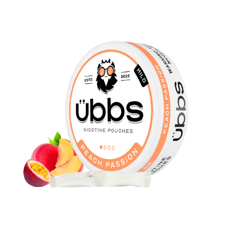 Übbs Peach Passion Mild 4mg Nicotine Pouches tin