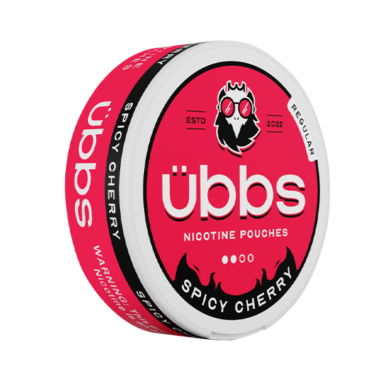 Übbs Spicy Cherry Regular 6mg — 6mg nicotine per pouch, regular format, 20 pouches