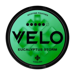 Velo Eucalyptus Storm 14mg Nicotine Pouches — 14mg nicotine per pouch, slim format, 20 pouches