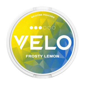 Velo Frosty Lemon 10mg Nicotine Pouches — 10mg nicotine per pouch, slim format, 20 pouches