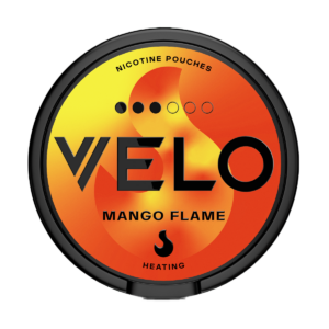 VELO Mango Flame 10mg — 10mg nicotine per pouch, slim format, 20 pouches