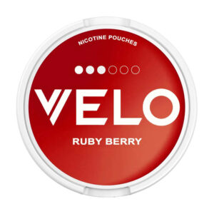 Velo Ruby Berry 10mg Nicotine Pouches — 10mg nicotine per pouch, slim format, 20 pouches