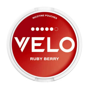 Velo Ruby Berry 14mg Nicotine Pouches — 14mg nicotine per pouch, slim format, 20 pouches
