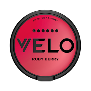 VELO Ruby Berry 17mg — 17mg nicotine per pouch, slim format, 20 pouches