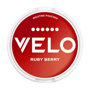 Velo Ruby Berry 17mg Nicotine Pouches — 17mg nicotine per pouch, slim format, 20 pouches