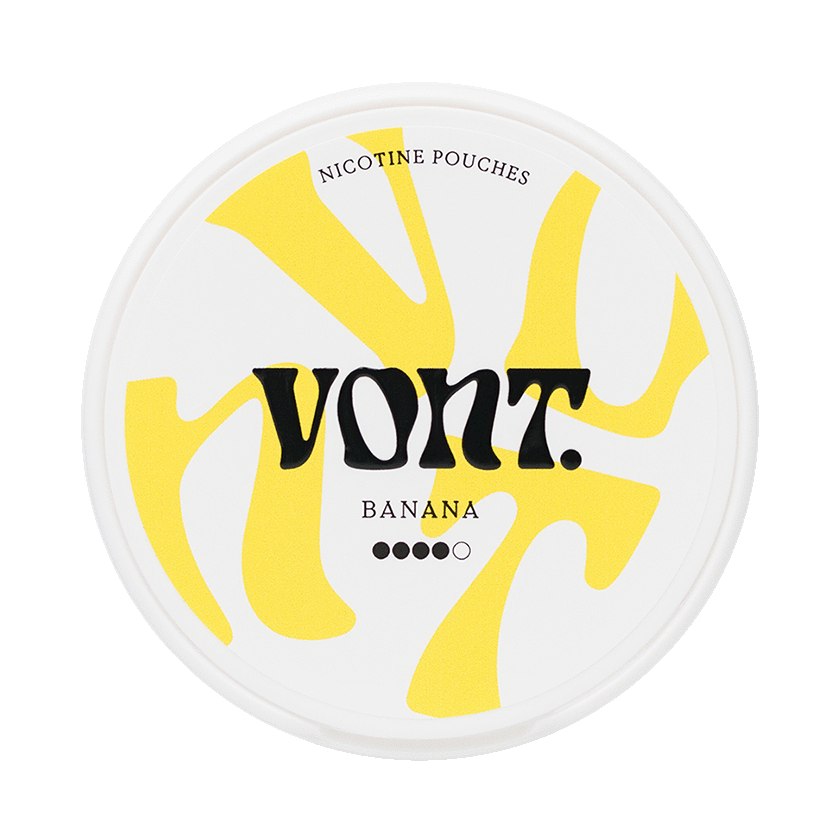 Vont Banana 7mg — 7mg nicotine per pouch, slim format, 20 pouches