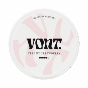 Vont Creamy Strawberry 7mg — 7mg nicotine per pouch, slim format, 20 pouches