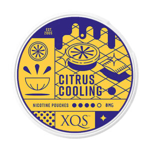 XQS Citrus 8mg Nicotine Pouches — 8mg nicotine per pouch, slim format, 20 pouches