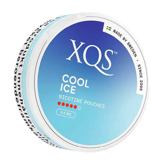 XQS - Cool Ice — 9.6mg nicotine per pouch, slim format, 20 pouches