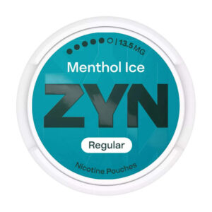 ZYN Menthol Ice 13.5mg Nicotine Pouches — 13.5mg nicotine per pouch, slim format, 21 pouches