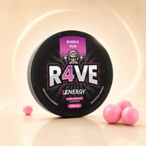 RAVE Bubble Gum 100mg caffeine pouch tin