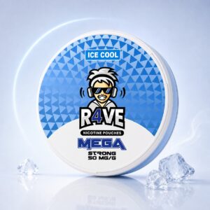 Rave Ice Cool 25mg Nicotine Pouches — 25mg nicotine per pouch, slim format, 20 pouches