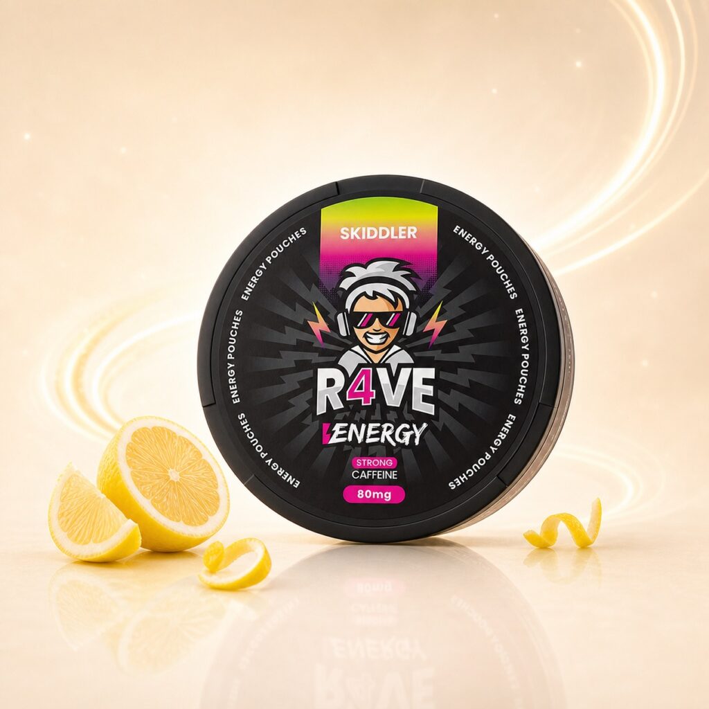 RAVE Lemon 80mg caffeine pouch tin