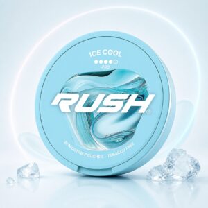 Rush Ice Cool 11.2mg Nicotine Pouches — 11.2mg nicotine per pouch, slim format, 20 pouches