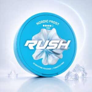 Rush Nordic Frost 11.2mg Nicotine Pouches — 11.2mg nicotine per pouch, slim format, 20 pouches