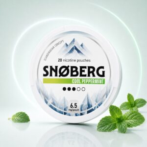 Snoberg Cool Peppermint 6.5mg Nicotine Pouches — 6.5mg nicotine per pouch, slim format, 20 pouches
