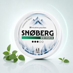 Snoberg Wintergreen 6.5mg Nicotine Pouches — 6.5mg nicotine per pouch, slim format, 20 pouches
